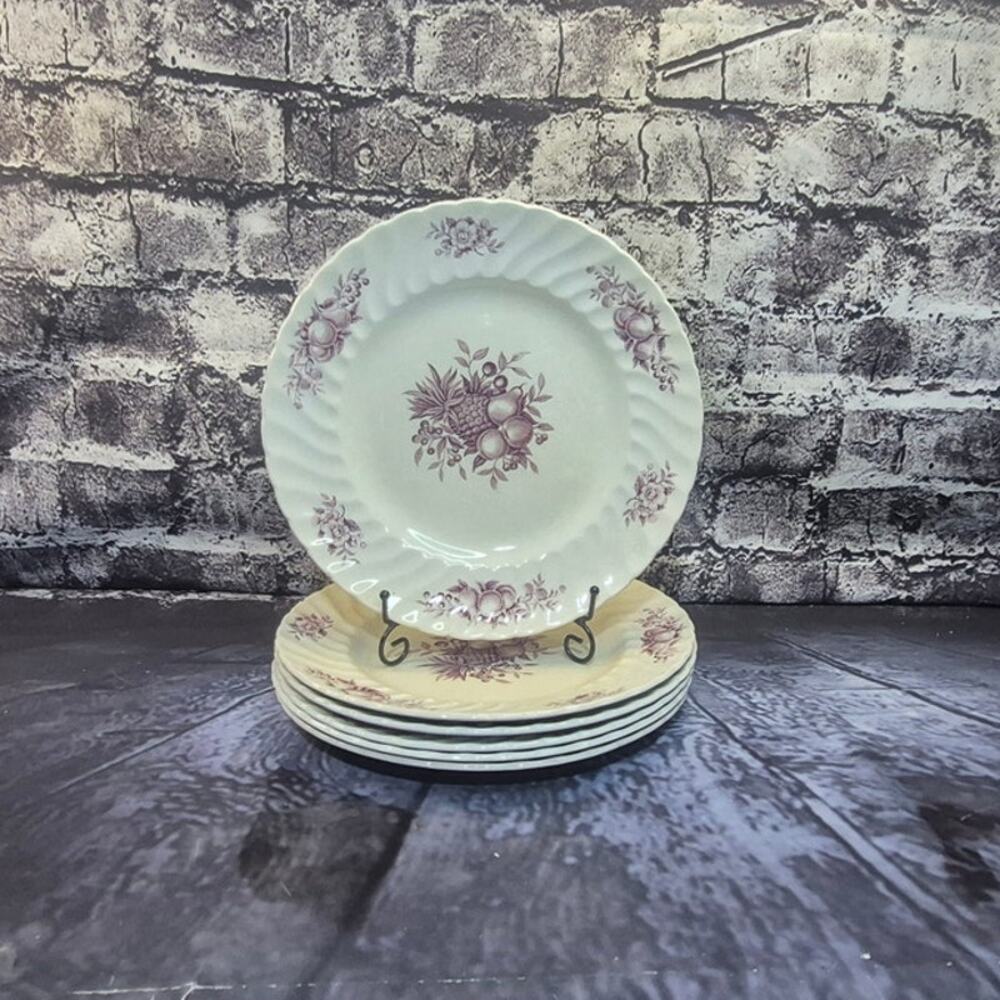 Set of 6 Dinner Plates Desire on Royal Wessex White Ironstone by Swinnertons